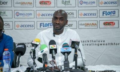 Coach Otto Addo addressing the press after the game