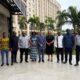 • Dr. Leandro Medina(middle), outgoing IMF Resident Representative in a grouo photograph with some CSO representative