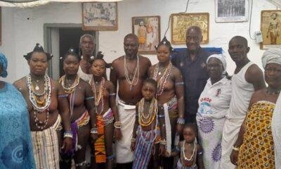 Nii Ashittey Tetteh, and the Queen mother of Obeyeyie, Madam Elizabeth Abban Okor, in a group picture with the pubertants