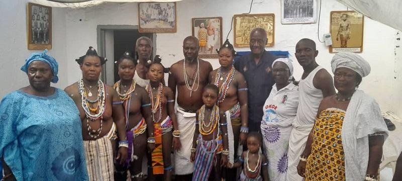 Nii Ashittey Tetteh, and the Queen mother of Obeyeyie, Madam Elizabeth Abban Okor, in a group picture with the pubertants