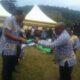 Professor Leonard Amekudzi(left) handing over documents to Dr Felix Nyarko (right),the new president while others look on