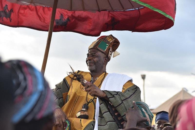 Sagnarigu chief, Naa Yakubu Abdulaia, on a horseback during the dance