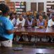 Unicef rep engaging some students