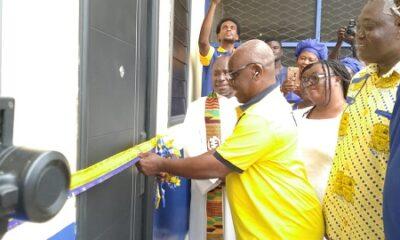 • Mr Kwame Djamgba cutting the tape for the handing over
