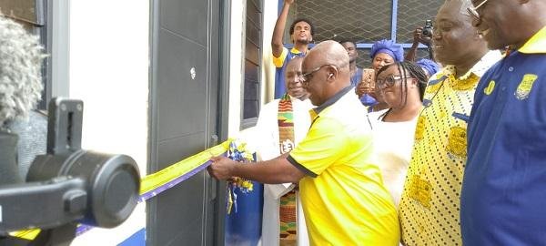 • Mr Kwame Djamgba cutting the tape for the handing over