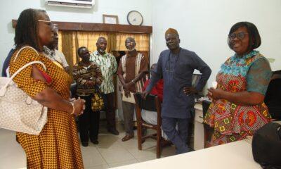 Mrs Georgina Quaittoo [right], Editor of The Spectator briefing Prof. Akua Opokua Britwum [middle], Chairperson of NMC and other members of the Commission Photos Elizabeth Okai.