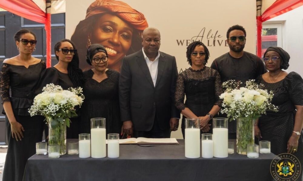 President Mahama with his wife and the children of the late Mrs. Agemang-Rawlings