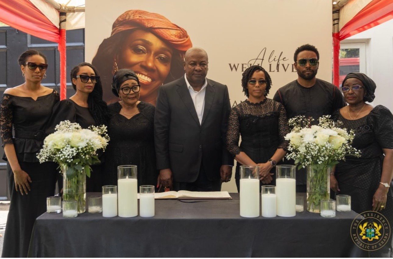 President Mahama with his wife and the children of the late Mrs. Agemang-Rawlings