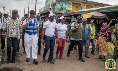 The Ga Mantse, King Tackie Teiko Tsuru, (second from left ) with others inspecting the exercise