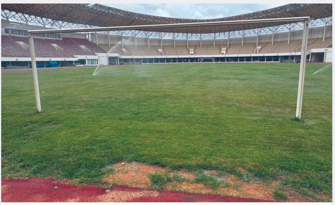 The playing surface at the Tamale Sports Stadium