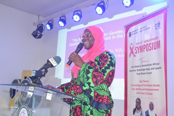 • Dr Merri Iddrisu (inset) speaking at the programme Photo: Victor A. Buxton