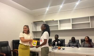 Ms Abigail Annoh recieving her award