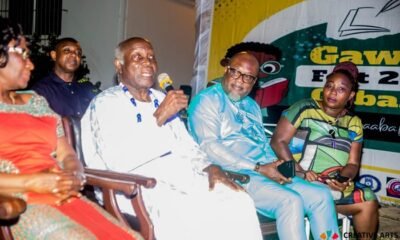 • Prof Ladé Wosornu (second from left ) addressing the gathering