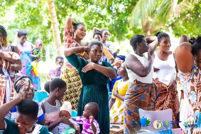 • Some women self-examining their breasts