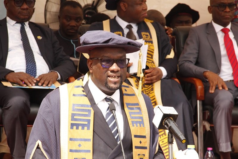 • Prof, Amevi Acakpovi delivering his address