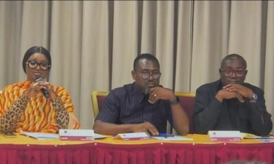 • GTA Boss with her deputy GTA boss (Abeiku Aggrey) addressing the media