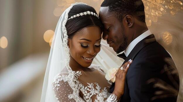 • A bride and groom