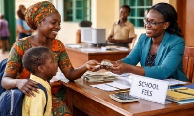 A parent paying school fees