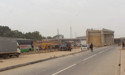 A portion of the uncompleted overpass