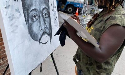 Anthony painting on the streets of U.S.A