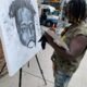 Anthony painting on the streets of U.S.A