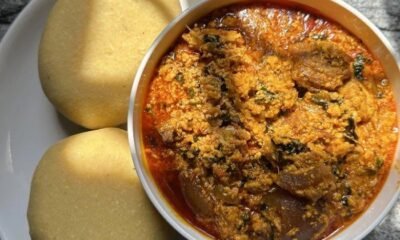 Delicious eba and egusi