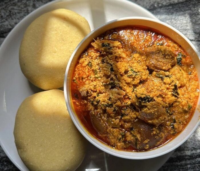 Delicious eba and egusi