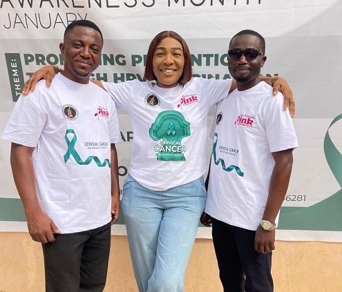 • Fafa Gozo (middle) with members of the foundation