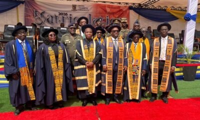 • The Vice Chancellor (third from right) with some members of the University