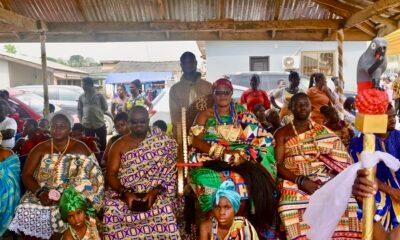 Nana Kofi Budu Sersah 1V (seated third from left) with Odikro Hemaa Nana Ekua Essumanba I(seated second from left) with other traditional rulers at the durbar