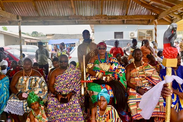Nana Kofi Budu Sersah 1V (seated third from left) with Odikro Hemaa Nana Ekua Essumanba I(seated second from left) with other traditional rulers at the durbar