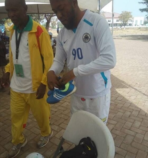 Rev NiiKoi and the General Secretary of the Netball Federation Ernest Dankyi