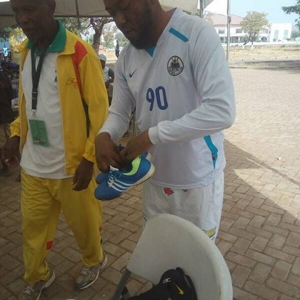 Rev NiiKoi and the General Secretary of the Netball Federation Ernest Dankyi