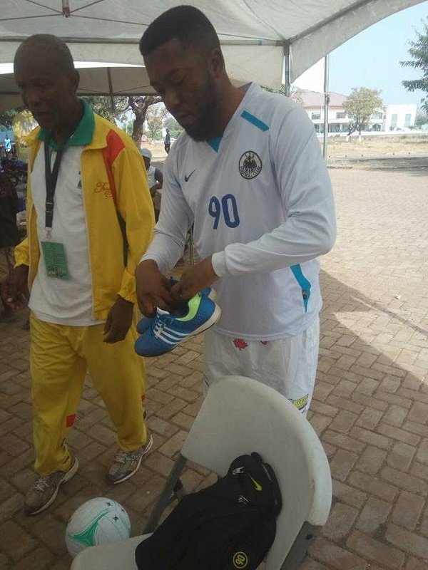 Rev NiiKoi and the General Secretary of the Netball Federation Ernest Dankyi