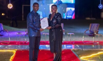 Mr Pobee presenting an award to one of the awardees