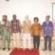 Prof. John Collins[middle] with interim executives and dignitaries after the programme Photos Okai Elizabeth.