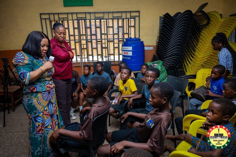Some members of the women caucus of parliament speaking to children of Street Academy