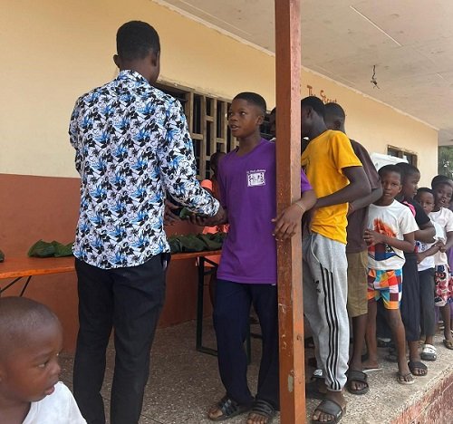 A section of the children receiving their meals