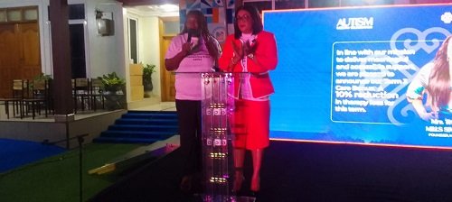 Mrs Simmonds speaking at the ceremony