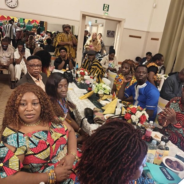 Some Ghanaians celebrating indece party in Finland