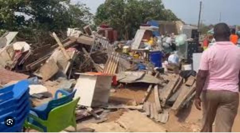 Some of the debris after the demolishing