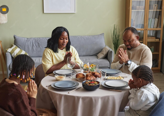 A family celebrating their mother