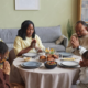 A family celebrating their mother