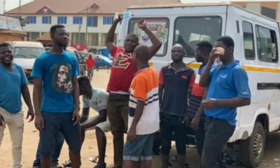 Drivers at a lorry station