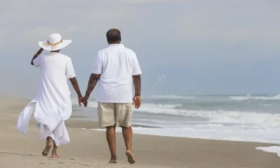 A man and a woman walking together