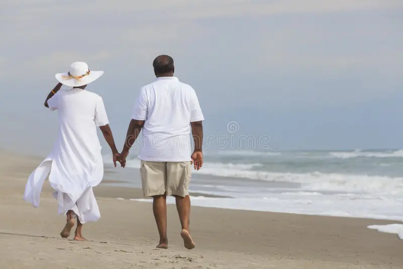 A man and a woman walking together