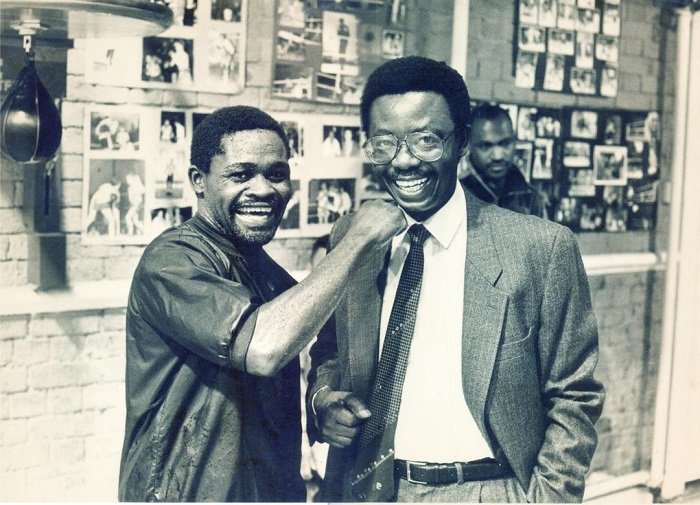 Ambassador Quarcoo with Azumah Nelson