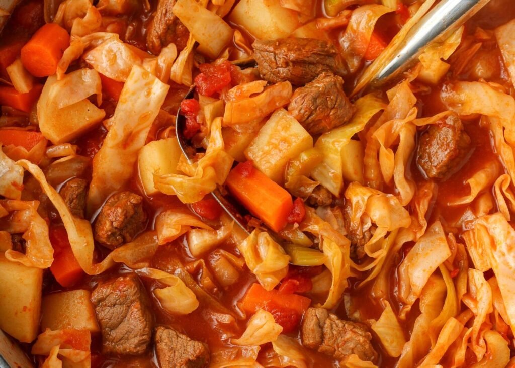 Coconut oil cabbage stew