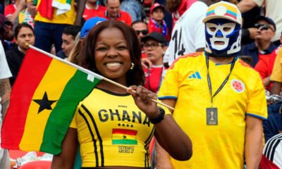 Excited Ghanaian fans watching the game against Panama