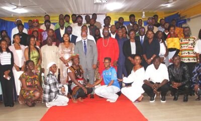 Mr. Kaisamba [in suit] with prof. Acakpovi other invited guest and the students after the programme Photo: Okai Elizabeth